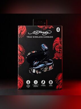 Ed Hardy True Wireless Bluetooth Earbuds with Charging Case New